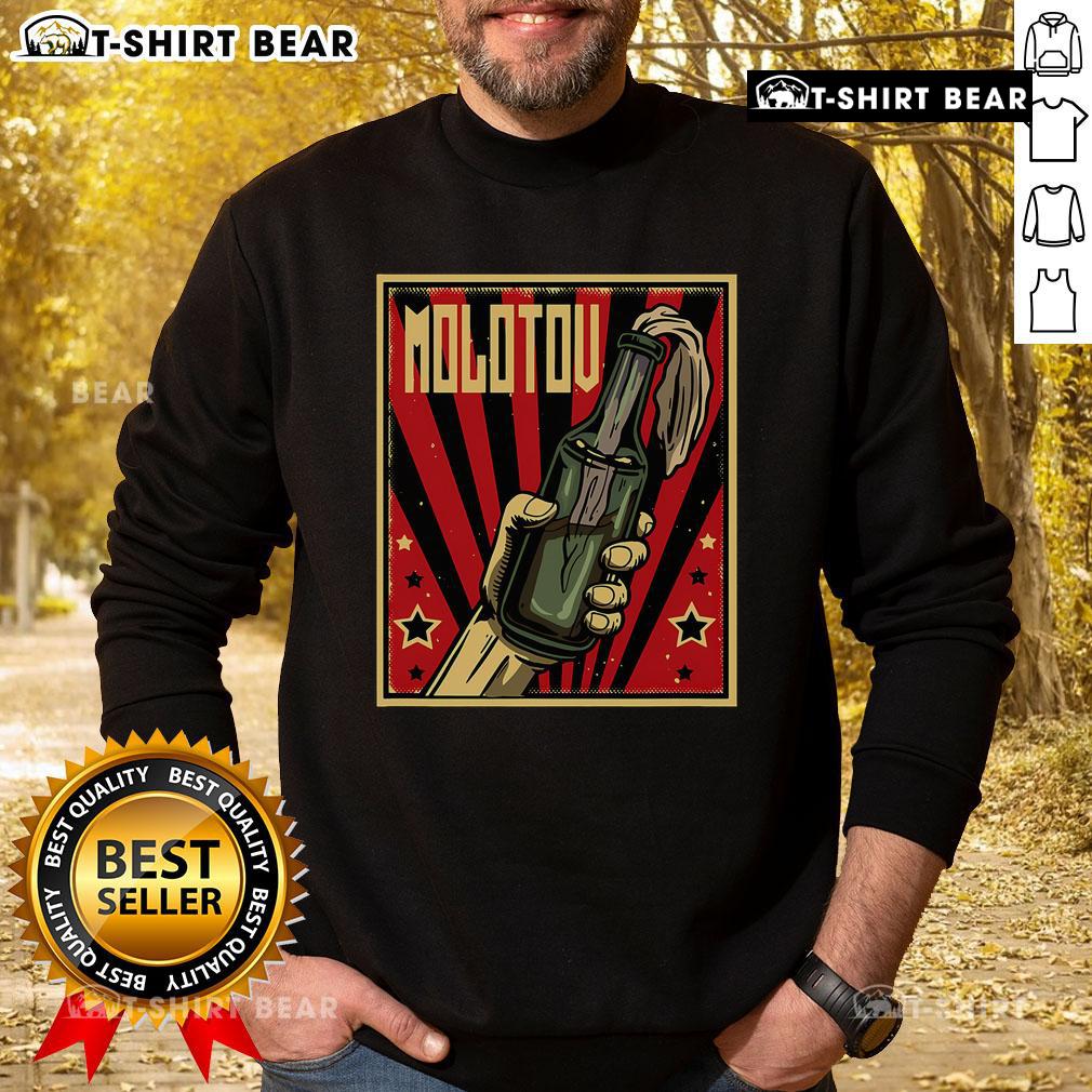 Alt Text: Official Anarchy Molotov Cocktail Revolution Rage Sweatshirt featuring bold graphics and a modern streetwear style.