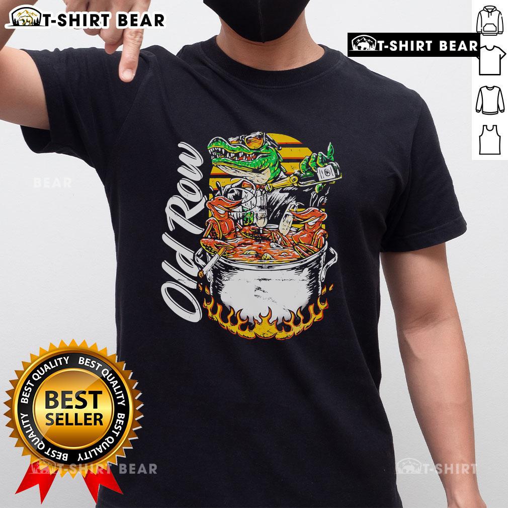 Official Cajun Hot Tub Old Row T-Shirt featuring bold graphics and vibrant colors, perfect for casual wear and gatherings.
