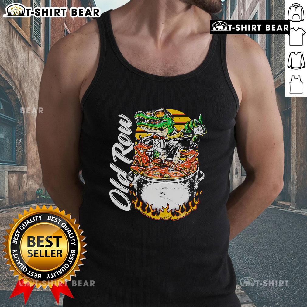 Official Cajun Hot Tub Old Row Tank Top featuring vibrant design, perfect for summer relaxation and casual outings.