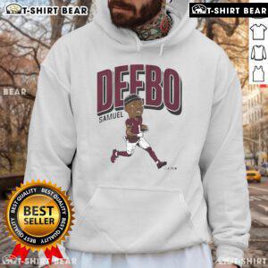 Deebo Samuel Washington Commanders NFL caricature hoodie featuring vibrant design and team colors for fans.