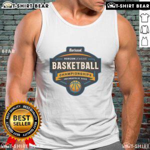 Official Horizon League Basketball Championships Indianapolis 2025 logo on a stylish tank top for fans.