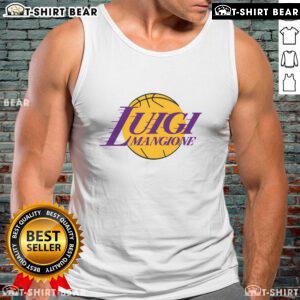 Official LA Luigi's Mangione logo tank top featuring a vibrant design, perfect for casual summer wear.