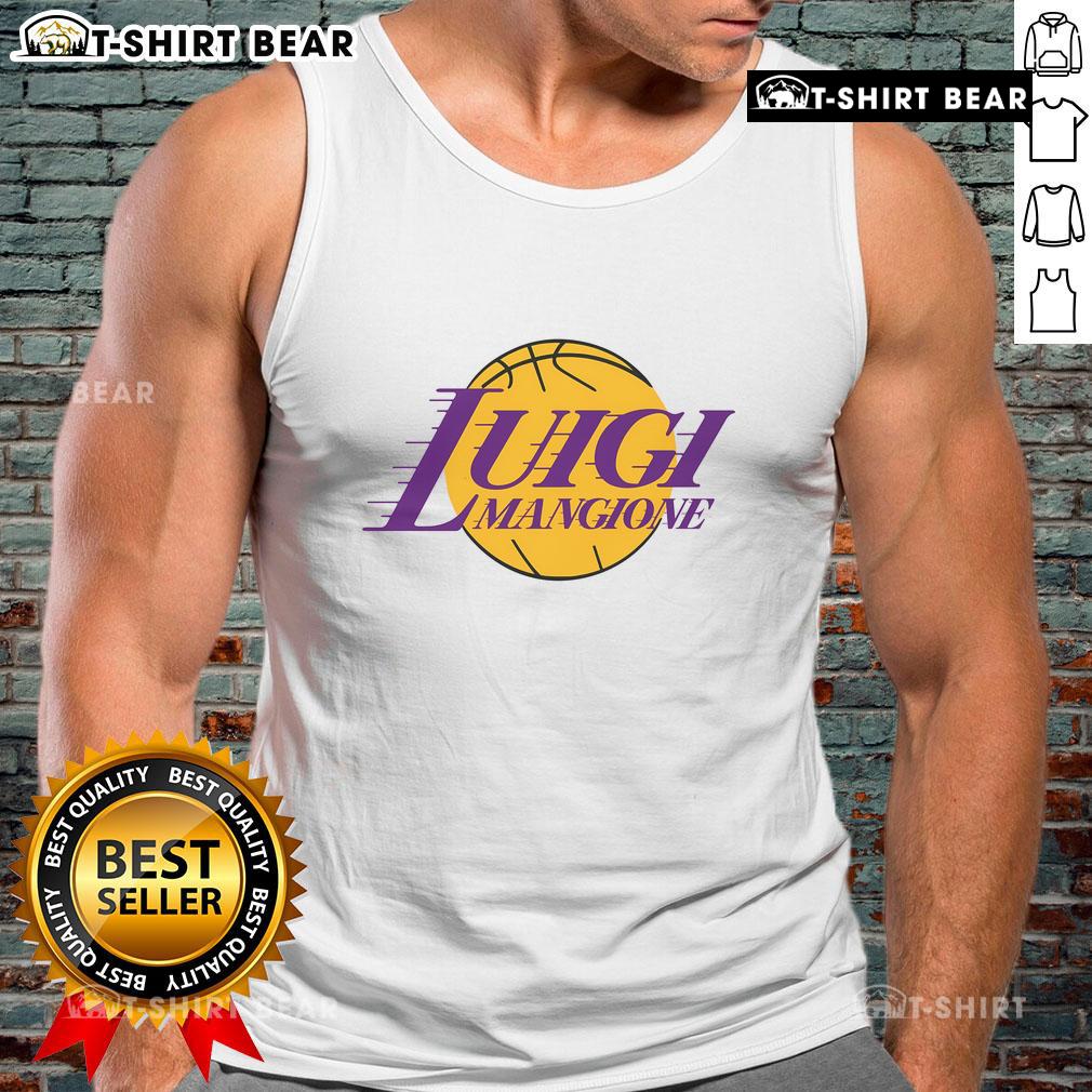 Official LA Luigi's Mangione logo tank top featuring a vibrant design, perfect for casual summer wear.