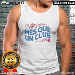 Alt Text: Official Lamine Yamal FC Barcelona Mes Que Un Club 1899 tank top showcasing vibrant team colors and logo.