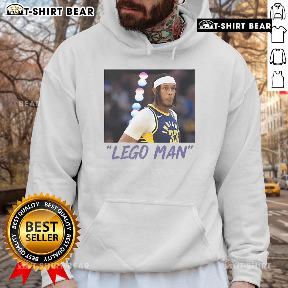 Official Lego Man Myles Turner Hoodie featuring vibrant colors and a unique design, perfect for basketball fans and collectors.