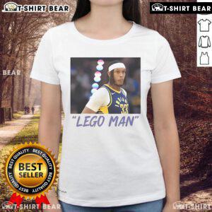 Official Lego Man Myles Turner Ladies Tee featuring a fun design of Myles Turner in Lego style on a stylish women's shirt.