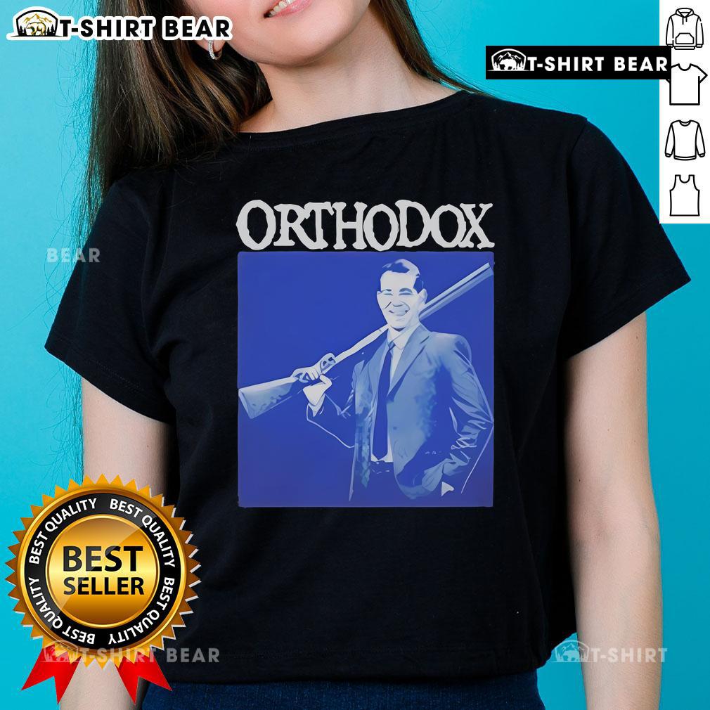 Official Orthodox Straight Edge Shotgun Ladies Tee featuring bold design, perfect for fans of straight edge lifestyle.