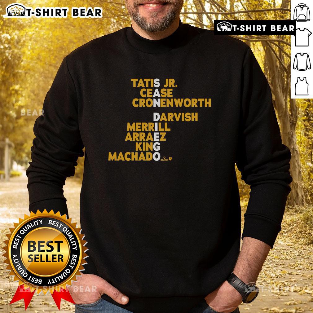 Official San Diego Baseball MLB Names 2025 Sweatshirt featuring team logo and vibrant design for fans.
