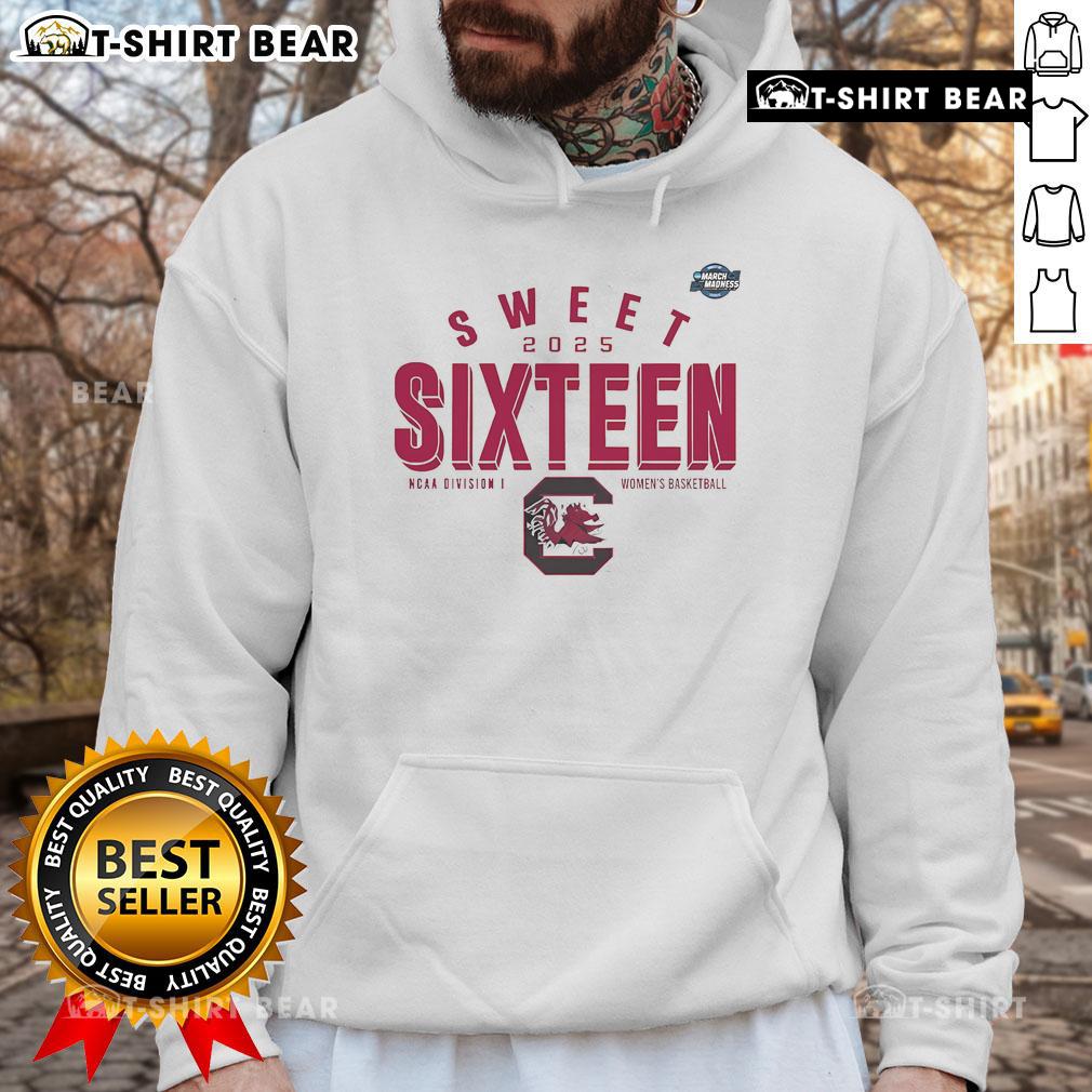 Official South Carolina Gamecocks Sweet Sixteen 2025 NCAA Womens Basketball Tournament March Madness Hoodie design.