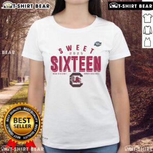 Alt Text: Official South Carolina Gamecocks Sweet Sixteen 2025 NCAA Women's Basketball Tournament March Madness Ladies Tee design.