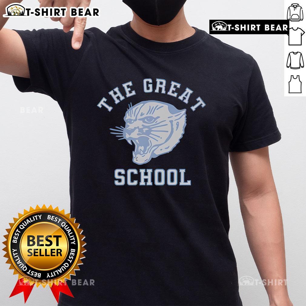 Official The Great School T Shirt Official The Great School T-Shirt featuring vibrant colors and logo, perfect for students and alumni.