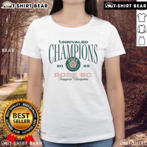 Official Unrivaled Champions 2025 Rose BC inaugural champions ladies tee in vibrant colors showcasing team spirit.