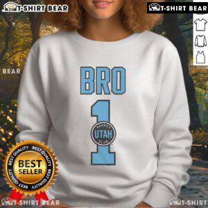 Alt Text: Official Utah Hockey Club Number 1 Bro Sweatshirt featuring bold graphics, perfect for fans and players.