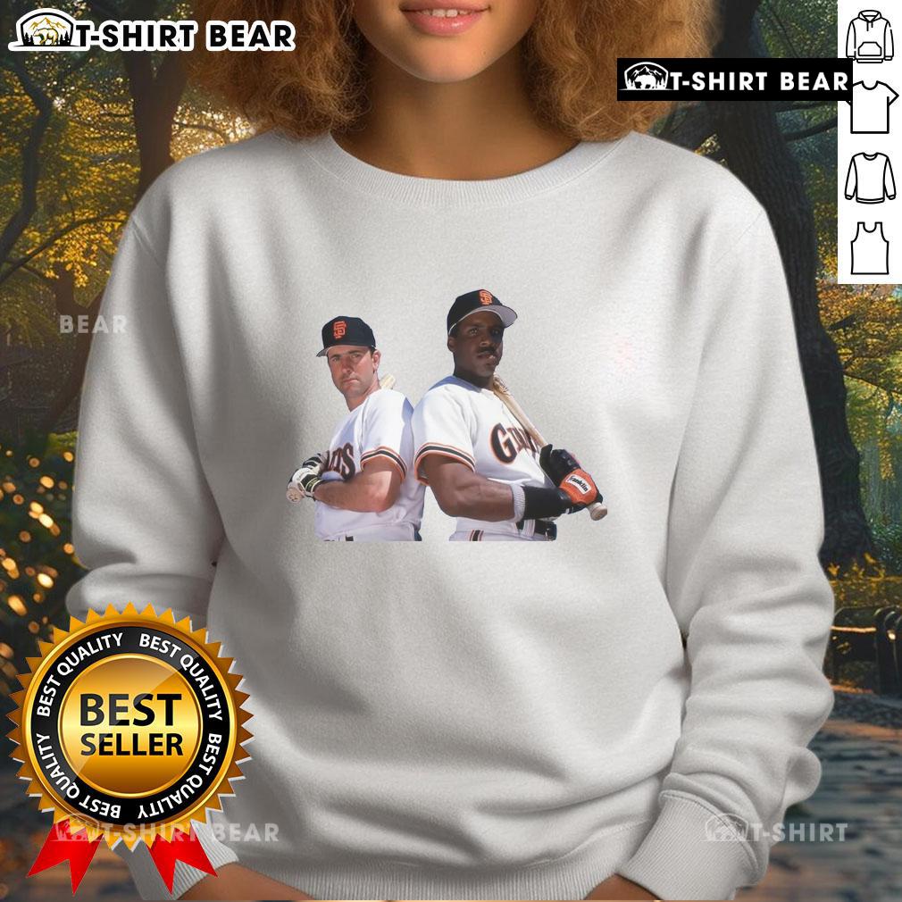 Official Will Clark and Barry Bonds San Francisco Giants baseball sweatshirt showcasing team spirit and vintage style.
