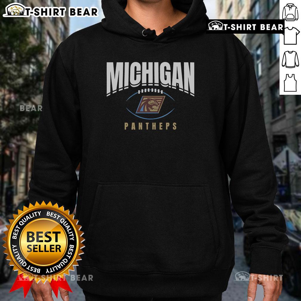Alt Text: Original Michigan Panthers Football Outline Hoodie featuring a bold design and team colors, perfect for fans.