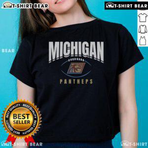 Original Michigan Panthers Football Outline Ladies Tee featuring a stylish design for fans of the team.