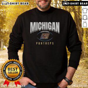 Original Michigan Panthers Football Outline Sweatshirt featuring vibrant team colors and bold logo design.