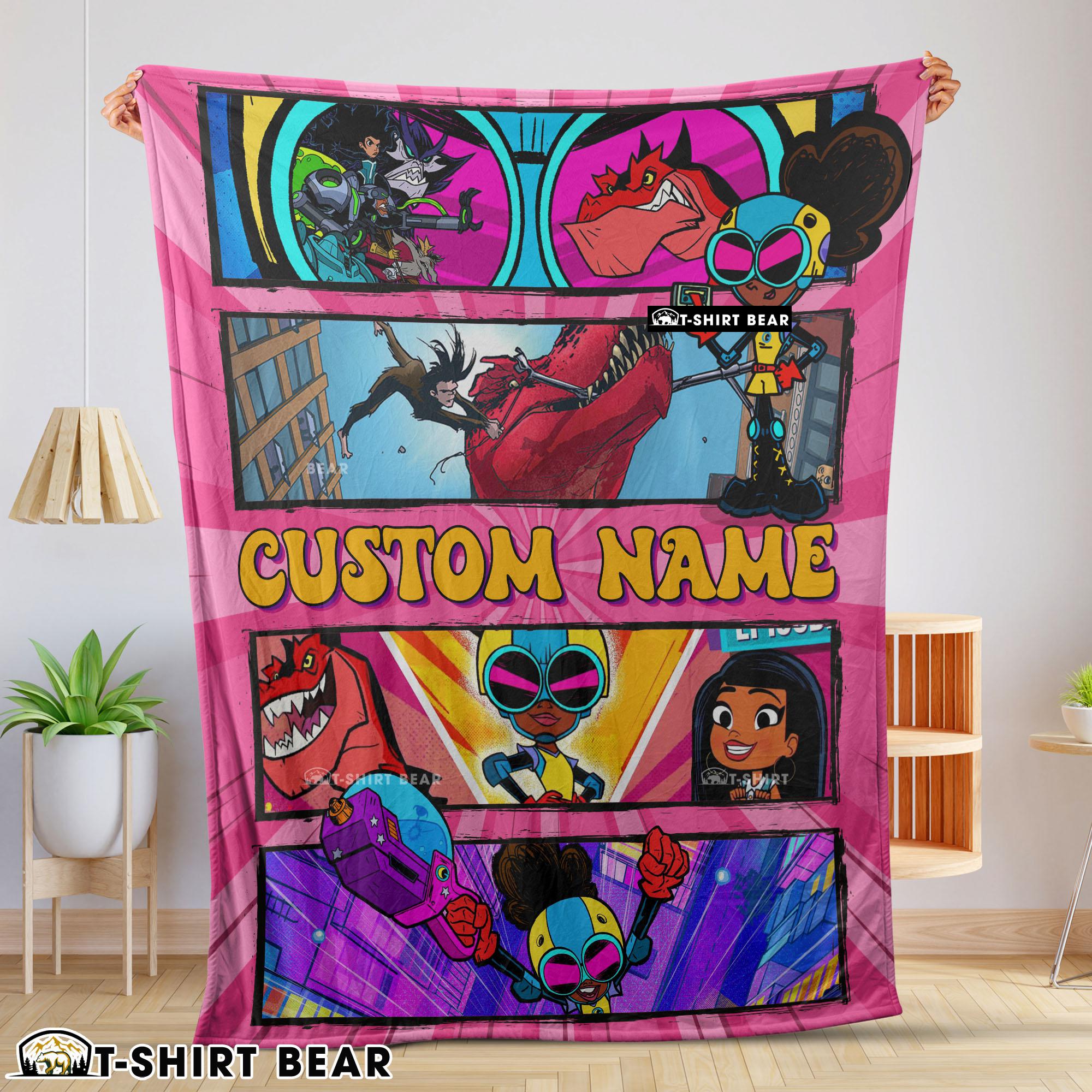 Prehistoric Adventure Girl Warrior Blanket Customize Blanket