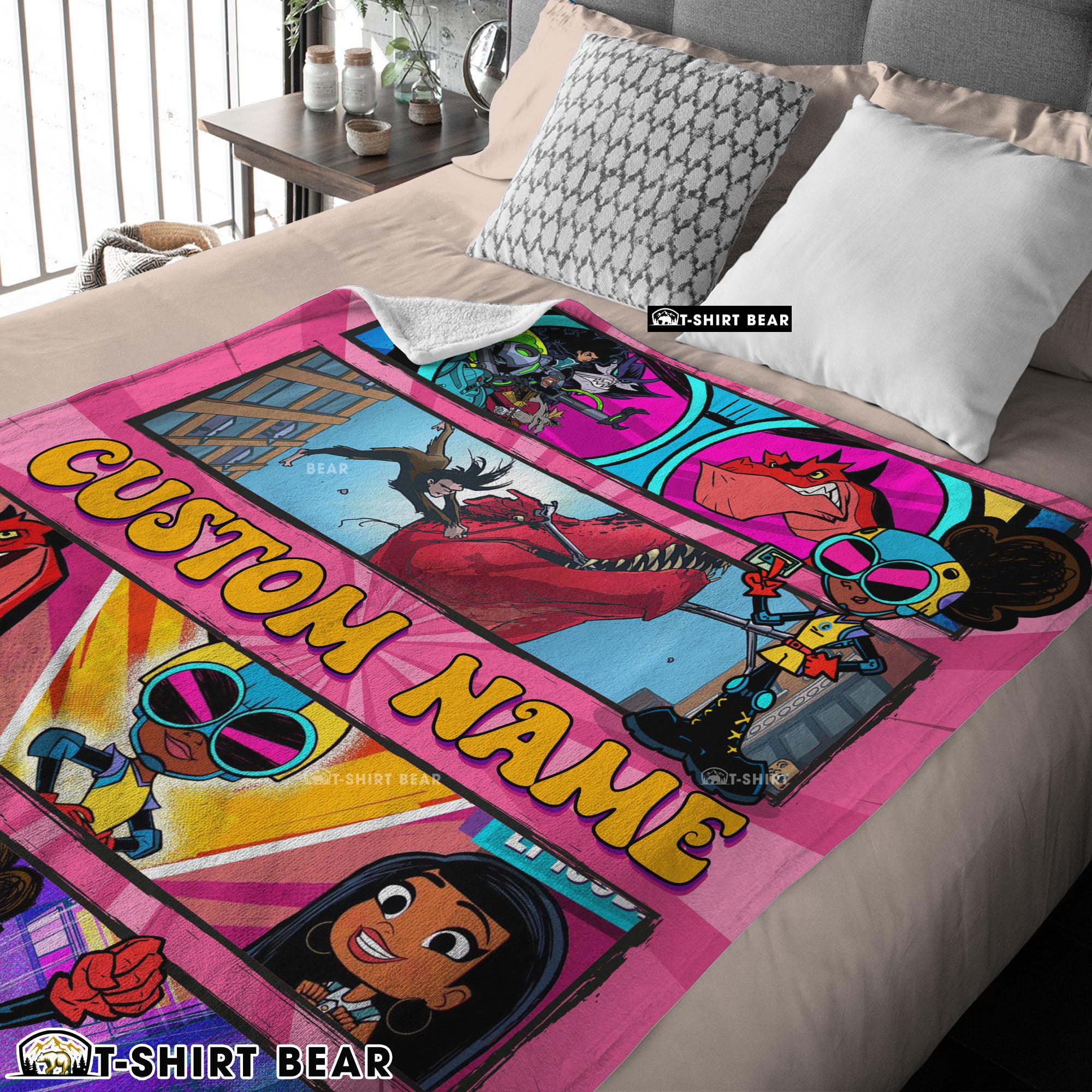 Prehistoric Adventure Girl Warrior Blanket Customize Blanket