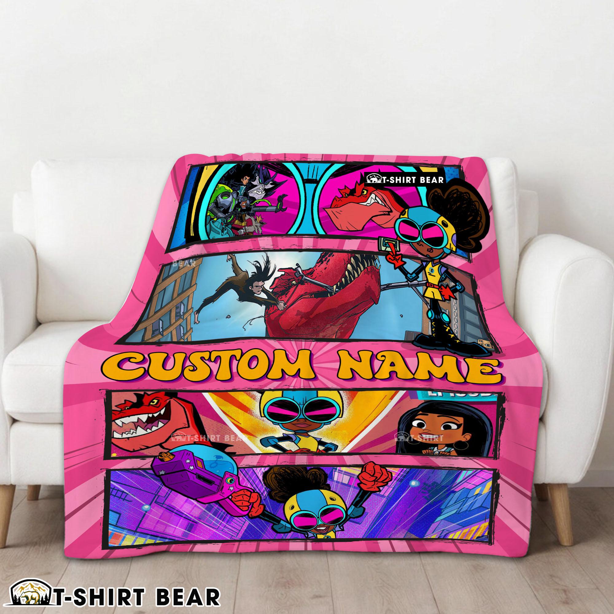 Prehistoric Adventure Girl Warrior Blanket Customize Blanket