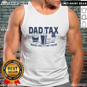 Funny classic tank top design featuring 'Premium Dad Tax' with a humorous poison check graphic for dads.