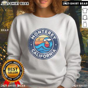 Premium Monterey California vintage nautical waves sweatshirt featuring ocean-inspired design and cozy fit.