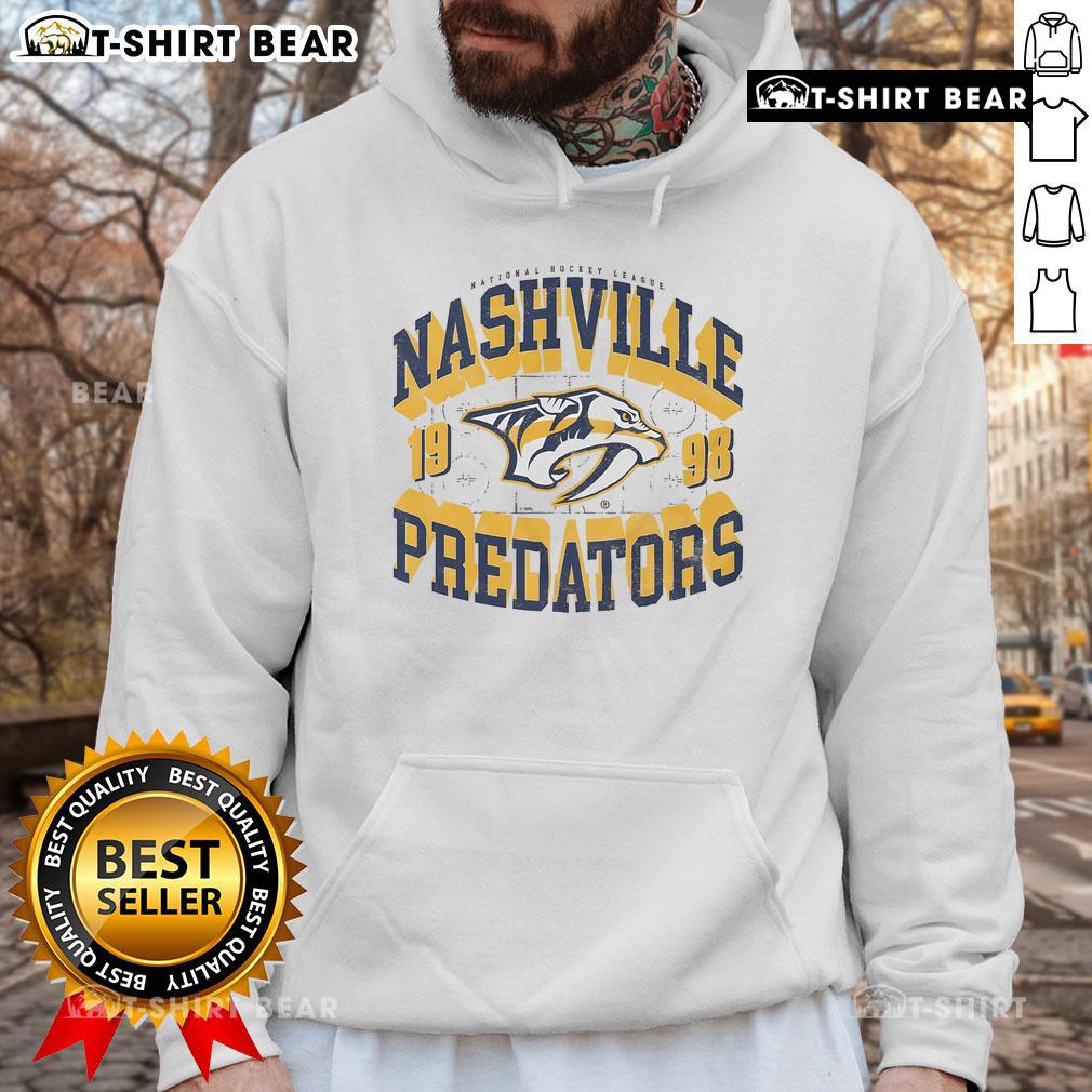 Premium Nashville Predators Rink Arched Wordmark Hoodie in team colors, perfect for fans and casual wear.