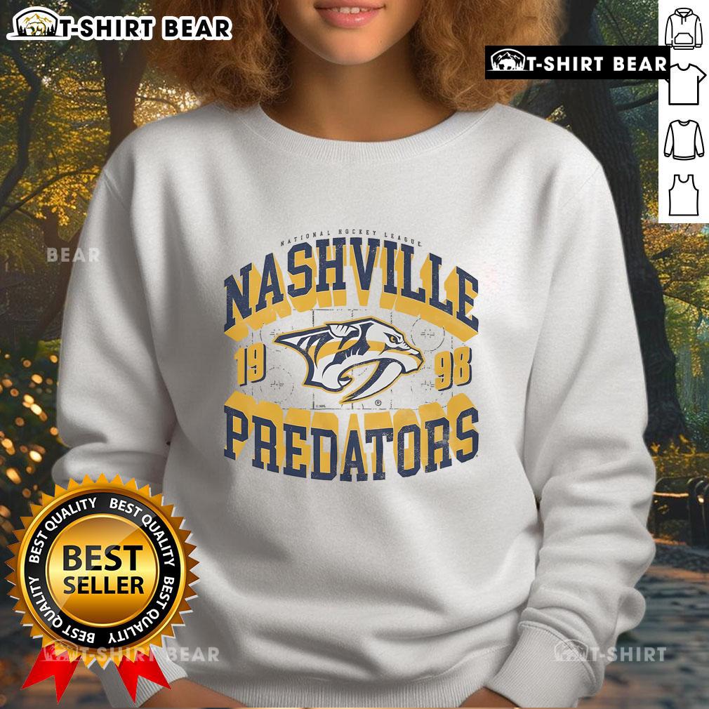 Premium Nashville Predators Rink Arched Wordmark Sweatshirt in bold team colors, perfect for fans and casual wear.