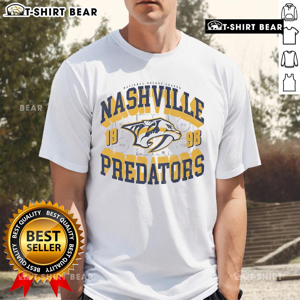 Premium Nashville Predators Rink Arched Wordmark T-Shirt showcasing team colors and logo, perfect for fans and collectors.
