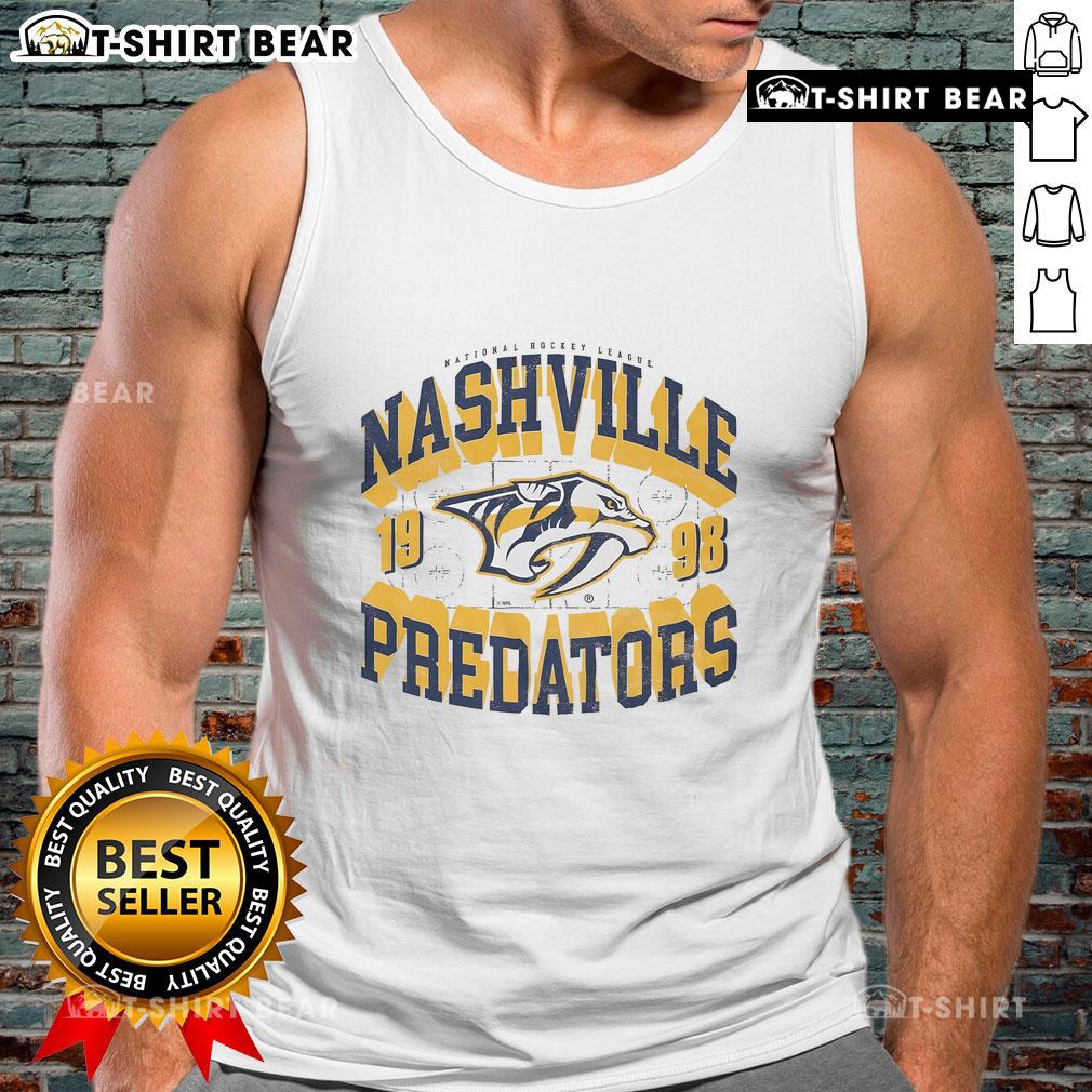 Premium Nashville Predators Rink Arched Wordmark Tank Top showcasing team pride and stylish design for fans.
