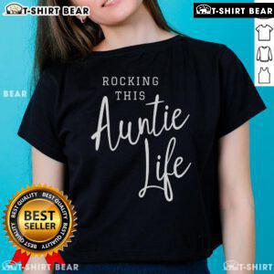 Premium rocking this Auntie Life ladies tee in vibrant colors, perfect for proud aunts celebrating their role.