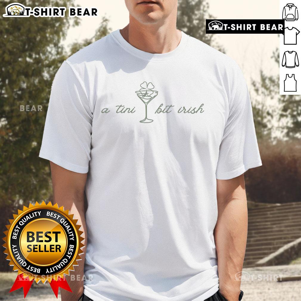 Pretty St. Patrick's Day Martini T-Shirt featuring 'A Tini Bit Irish' design, perfect for festive celebrations.