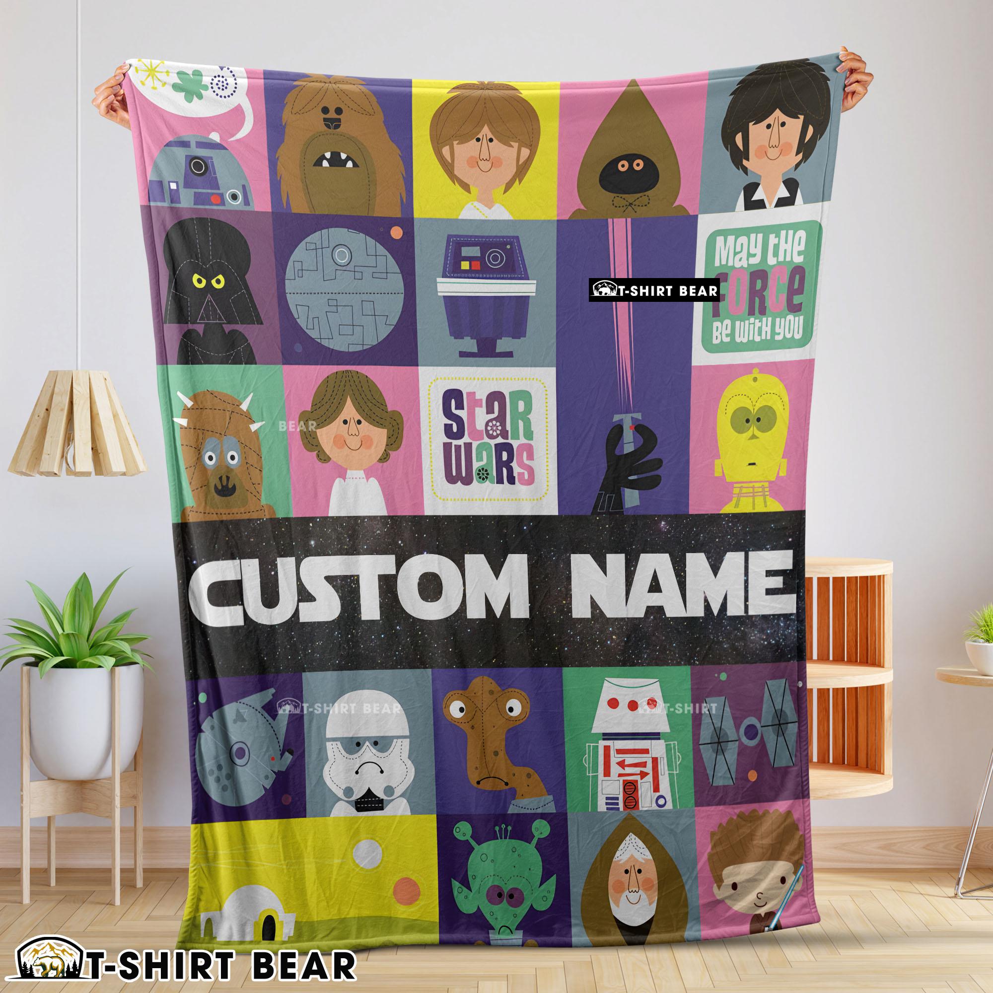 Star Wars Characters Cartoon Cute Customized Blanket