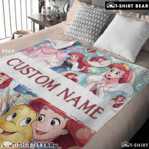 The Little Mermaid Blanket Ariel Princess Fleece Family Princess Customized Blanket