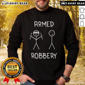 Top Armed Robbery Stickman Stick Figure Sweatshirt featuring a playful stick figure design, perfect for casual wear.