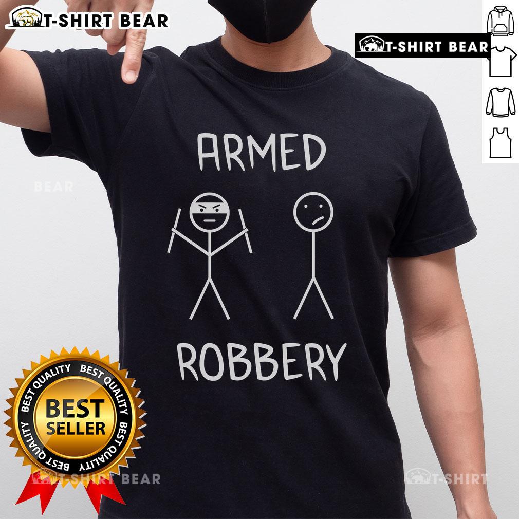 Top Armed Robbery Stickman Stick Figure T-Shirt featuring a unique stick figure design for bold fashion statements.