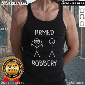 Top-armed robbery stickman figure wearing a tank top, showcasing a dynamic pose in a playful cartoon style.