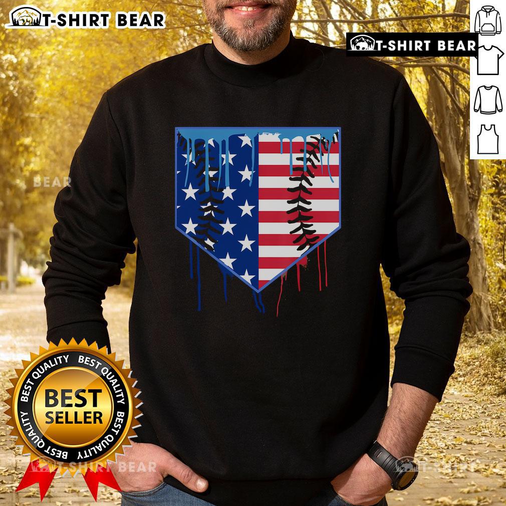 Top Baseball Drip Boys Ice Cream Patriotic American Flag Sweatshirt featuring a vibrant design and cozy fit.