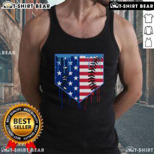 Alt Text: Boys in patriotic American flag tank tops enjoying ice cream, showcasing trendy baseball drip style for summer.