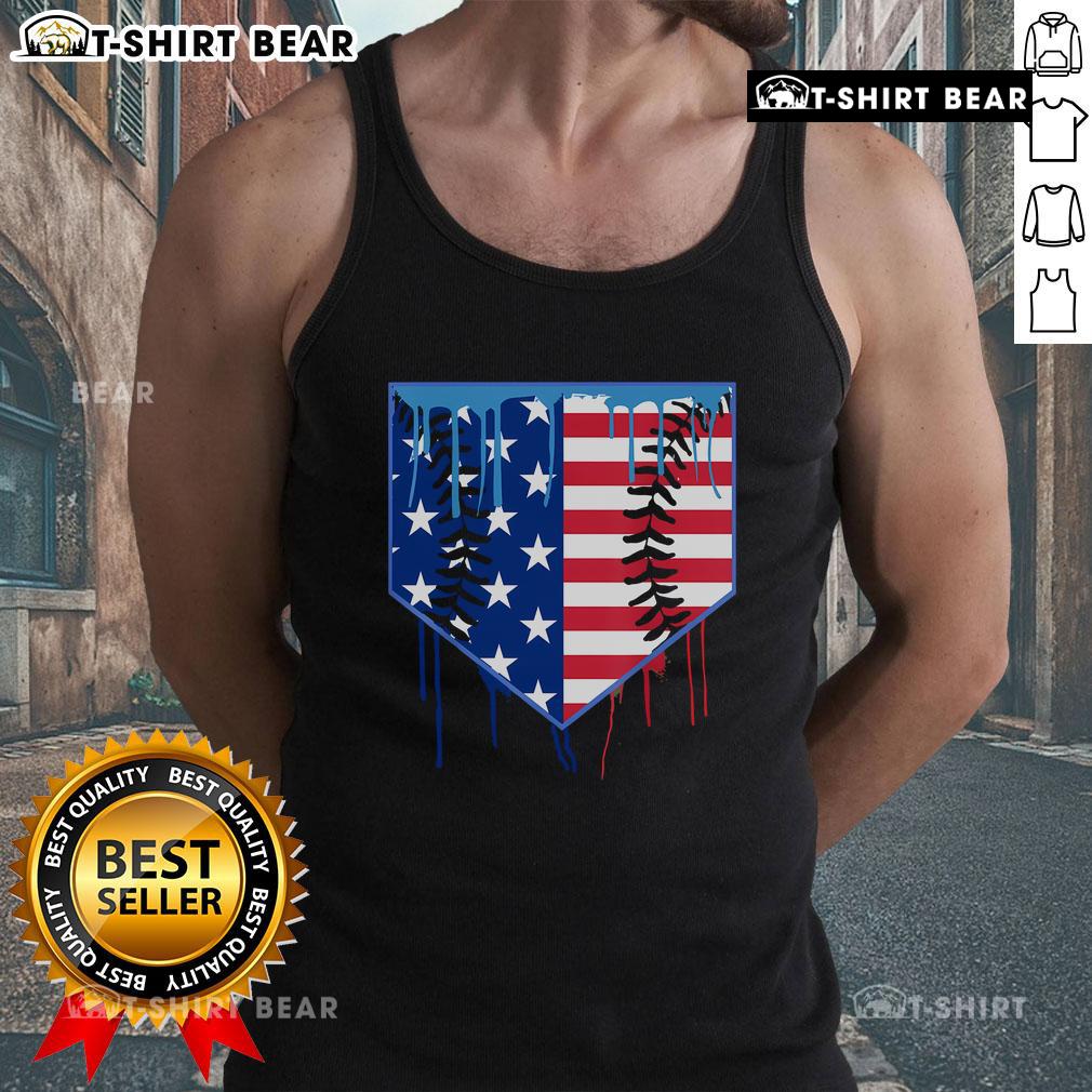 Alt Text: Boys in patriotic American flag tank tops enjoying ice cream, showcasing trendy baseball drip style for summer.