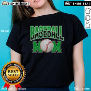 Top Baseball Mom Sports Ladies Tee featuring a stylish design for proud baseball moms, perfect for game day.
