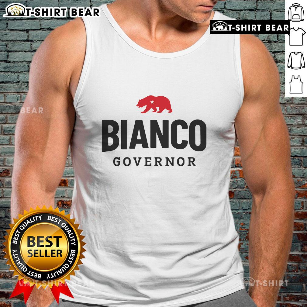 Top Bianco for Governor tank top showcasing a stylish design, perfect for supporters of the Top Bianco campaign.
