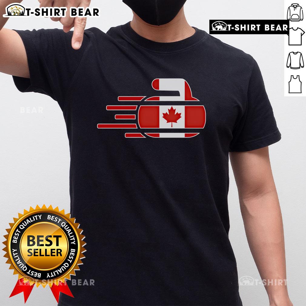 Top Canada curling fans jersey featuring Canadian curlers on a cozy winter T-shirt, perfect for cheering at events.