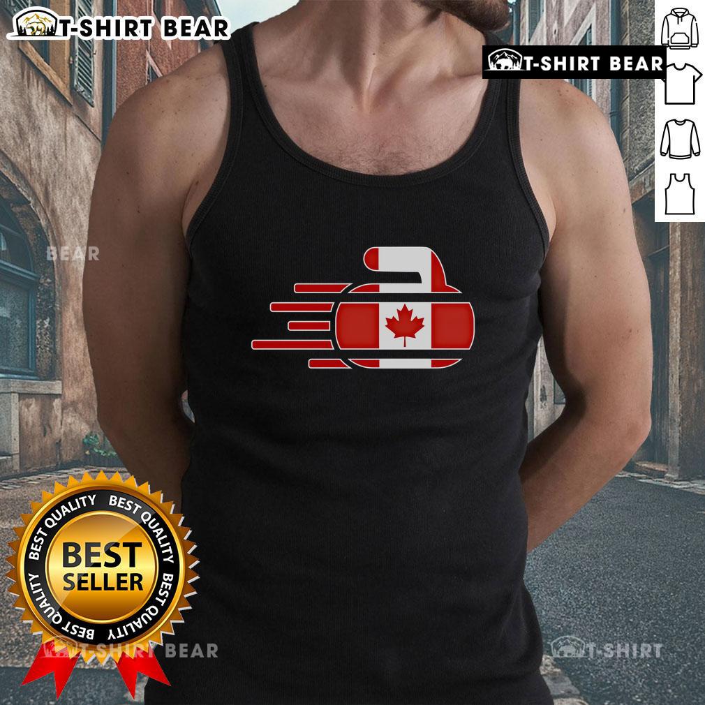 Top Canada curling fans jersey featuring Canadian curlers, perfect winter tank top for cheering at curling events.