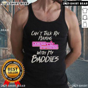 Trendy 'Can't Talk RN' tank top styled with friends for a chic dress to impress look at a summer outing.