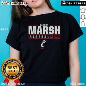 Top Carson Marsh Cincinnati Bearcats 29 Ladies Tee showcasing stylish design and vibrant team colors for fans.
