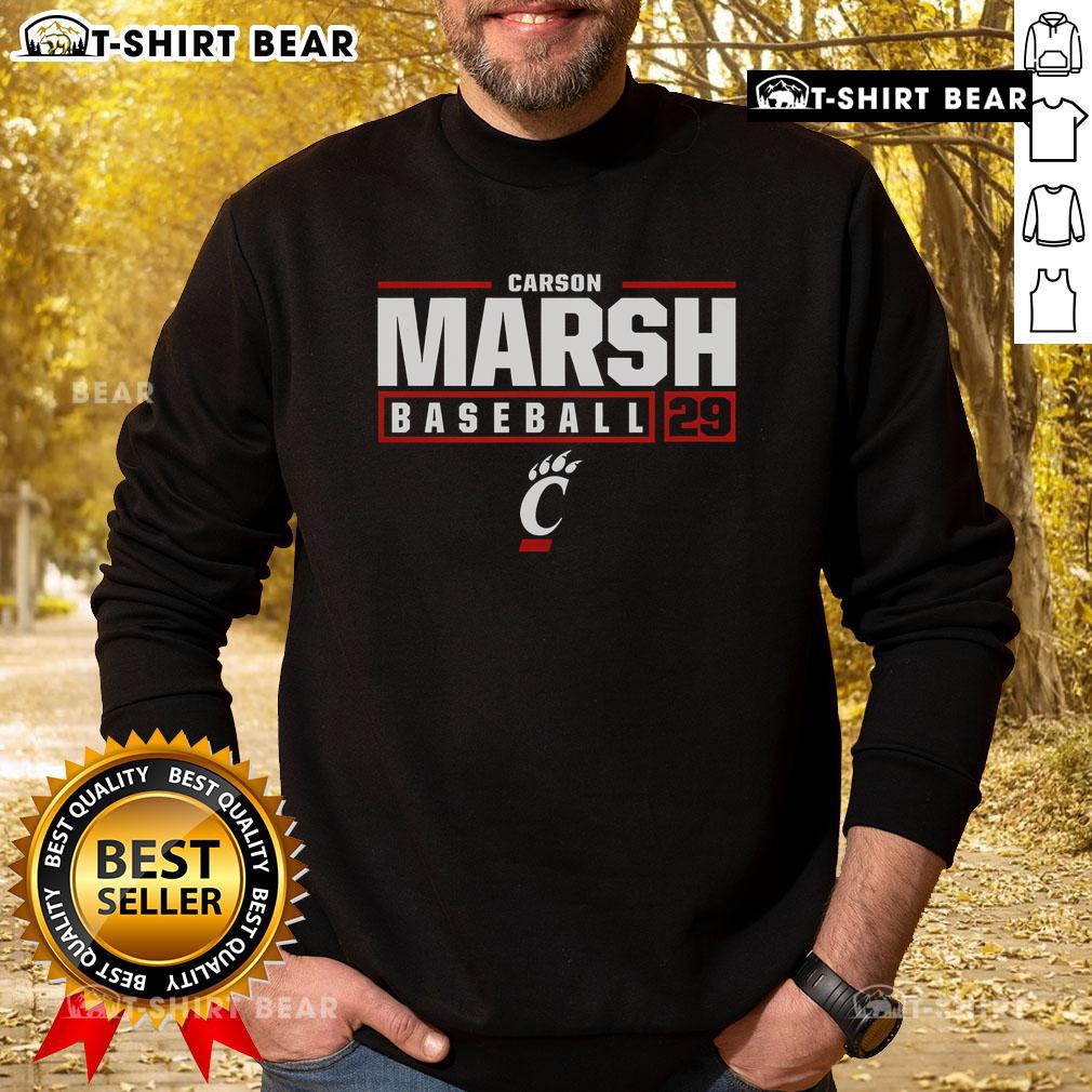 Top Carson Marsh Cincinnati Bearcats 29 Sweatshirt featuring a stylish design perfect for fans and casual wear.