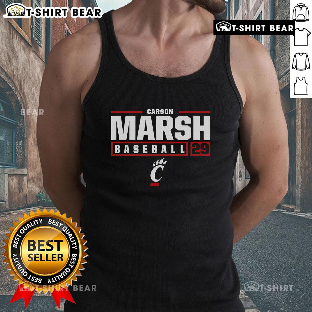 Top Carson Marsh Cincinnati Bearcats 29 tank top featuring a stylish design for fans of the Bearcats.