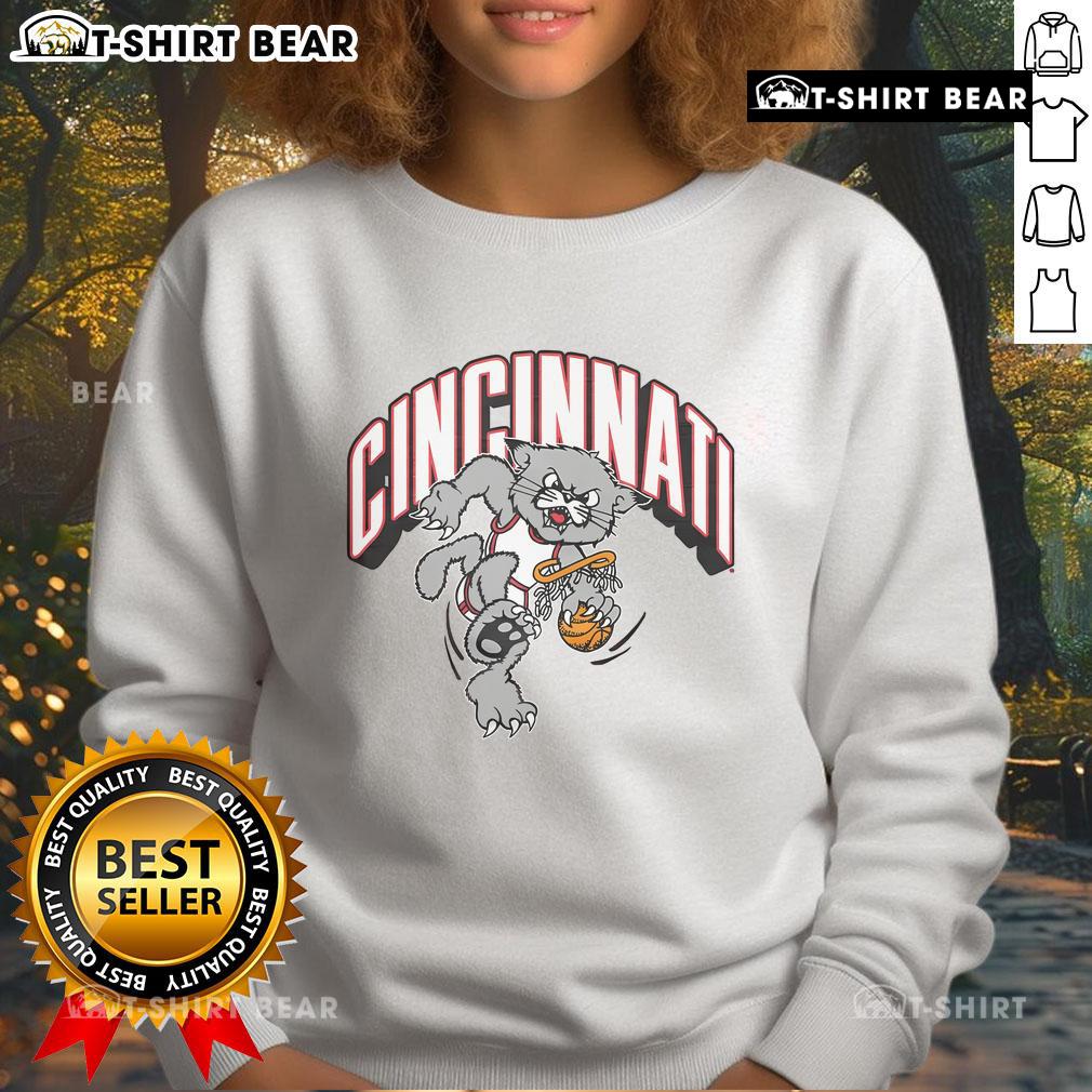Cozy Top Cincinnati Bearcats dunking sweatshirt featuring vibrant team colors and logo, perfect for fans and athletes.