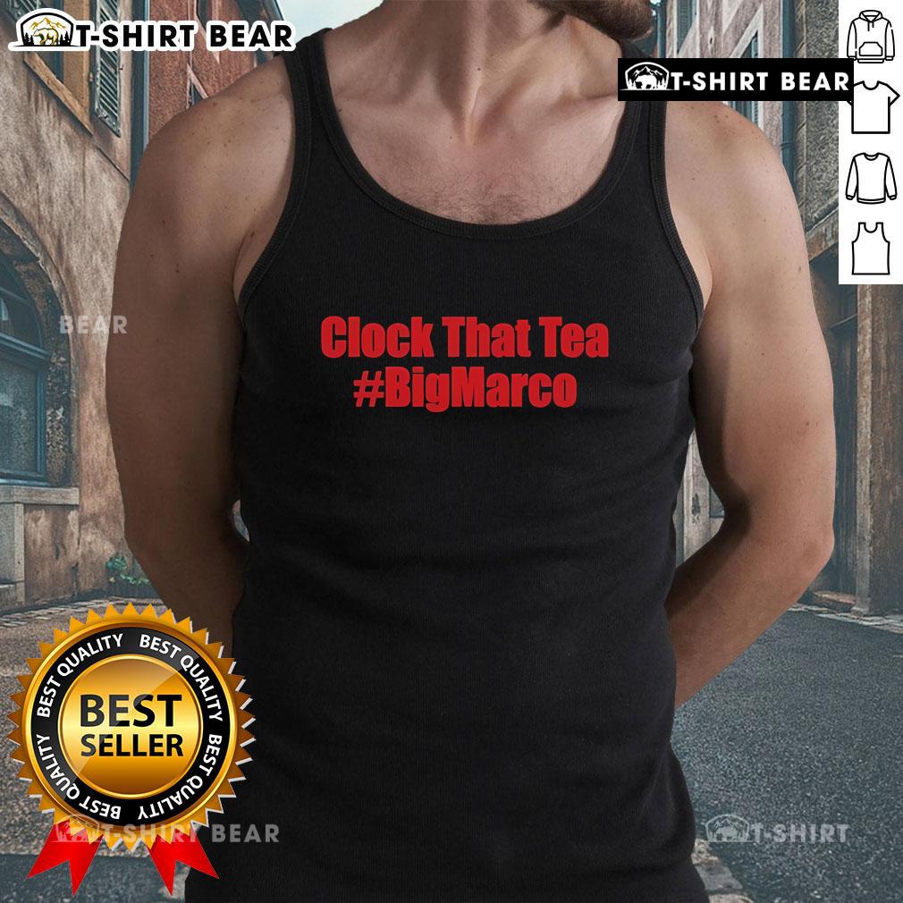 Bigmarco Tank Top featuring a fun 'Top Clock That Tea' design, perfect for casual summer wear and tea enthusiasts.